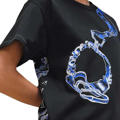 (Women) HERMES Graphic Print Loose Fit Crewneck T-Shirt Womens Black. H4E4651DC02 Shop (Women) HERMES Graphic Print Loose Fit Crewneck T-Shirt Womens Black. H4E4651DC02