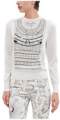(Women) HERMES Graphic Print Slim Fit Crewneck Sweater Women’s White H3H2814D7TL36 Buy (Women) HERMES Graphic Print Slim Fit Crewneck Sweater Women’s White H3H2814D7TL36
