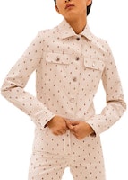 (Women) HERMES Grey and White Printed Chaine d'Ancre Denim Jacket H1E0230DZ91 (Women) HERMES Grey and White Printed Chaine d'Ancre Denim Jacket H1E0230DZ91