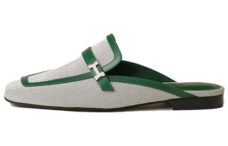 Buy (W) HERMES Groupie 'Kelabu Hijau' Sandal Kanvas H231052Z-V13
