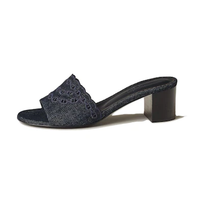 (W) HERMES Gwladys Chunky-Heel Slide Sandal 'Navy Blue'