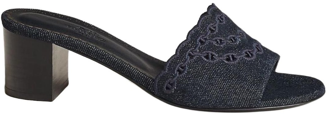 (Women) HERMES Gwladys Chunky-Heel Slide Sandal 'Navy Blue' H231143Z-48 Order (Women) HERMES Gwladys Chunky-Heel Slide Sandal 'Navy Blue' H231143Z-48