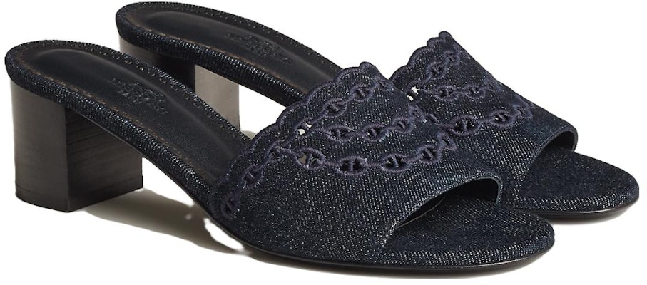 (Women) HERMES Gwladys Chunky-Heel Slide Sandal 'Navy Blue' H231143Z-48 Lookbook (Women) HERMES Gwladys Chunky-Heel Slide Sandal 'Navy Blue' H231143Z-48
