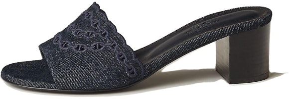 (Women) HERMES Gwladys Chunky-Heel Slide Sandal 'Navy Blue' H231143Z-48 (Women) HERMES Gwladys Chunky-Heel Slide Sandal 'Navy Blue' H231143Z-48
