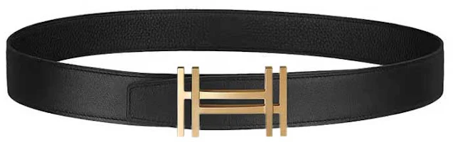 Order (Women) HERMES H Buckle Black Calfskin Leather Belt with Gold Accent 3.2cm Wide. H066050CP2K-H073996CAAF