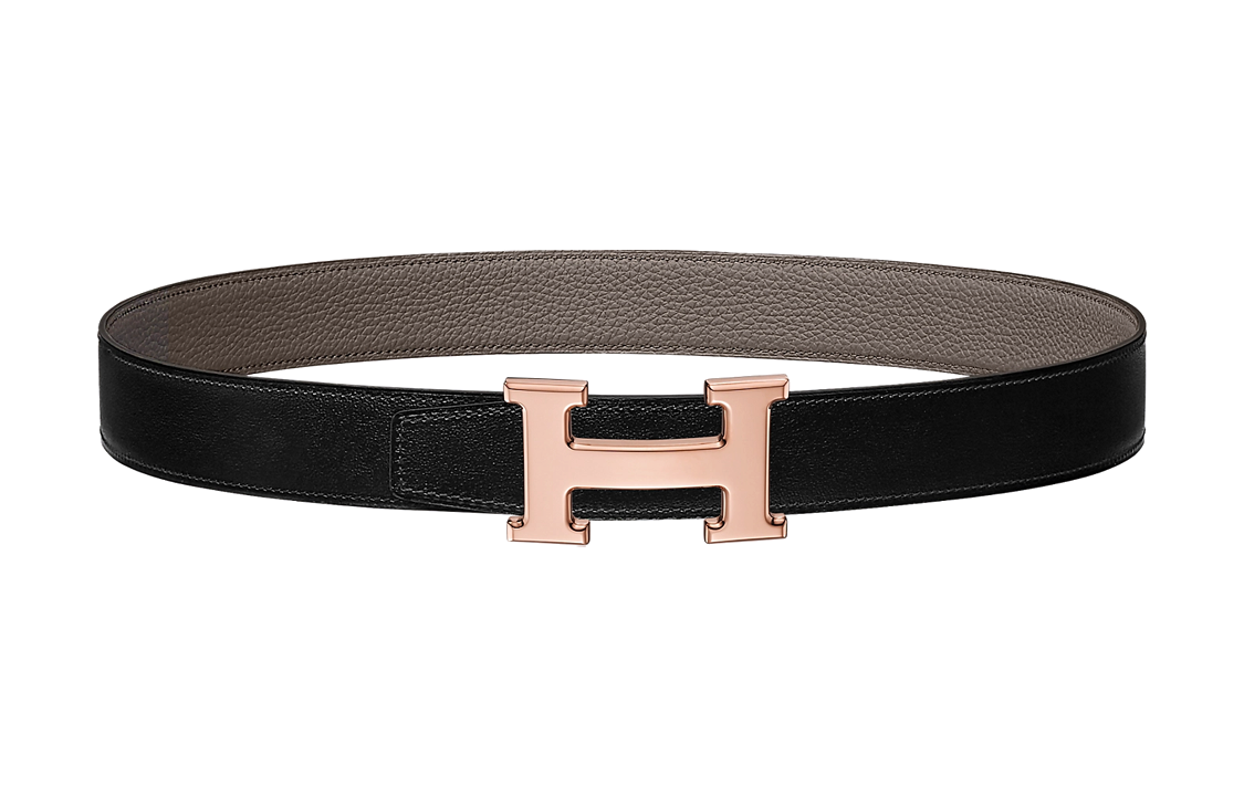 (Women) HERMES H Buckle Leather Belt Black 3.2cm  Fashion Accessory H064544CDZ2-H073967CAAC095