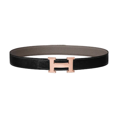 (Women) HERMES H Buckle Leather Belt Black 3.2cm Fashion Accessory H064544CDZ2-H073967CAAC095