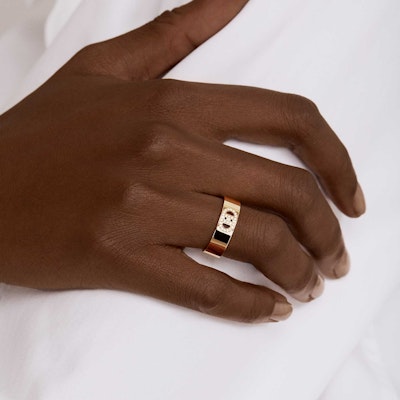 (Women) HERMES H d'Ancre Small Rose Gold Ring H115601B-000 Lookbook (Women) HERMES H d'Ancre Small Rose Gold Ring H115601B-000
