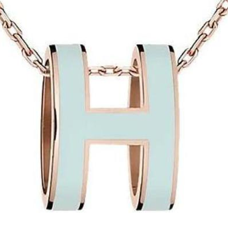 Shop (W) Colgante de Metal HERMES Diseño H Azul Claro para Mujer. H147991