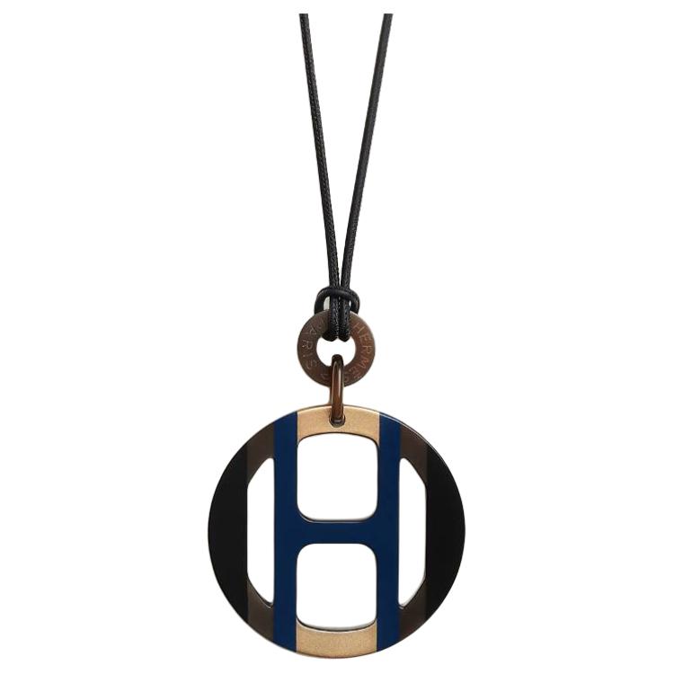 (Women) HERMES H Equipe Necklace -  Brown. H057087FL25