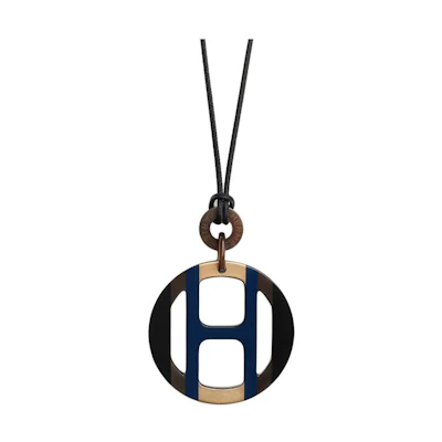 (Women) HERMES H Equipe Necklace - Brown. H057087FL25