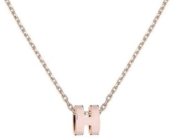 (Women) HERMES H Pendant Pink Metal Necklace for Women H147992F085 (Women) HERMES H Pendant Pink Metal Necklace for Women H147992F085
