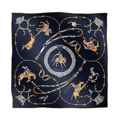 (Women) HERMES Hand-Rolled Edges Silk Scarf Women’s Blue H981736S 13