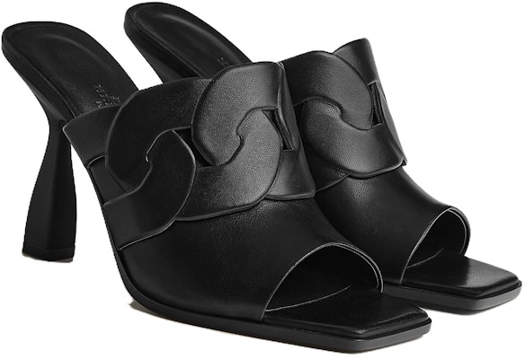 (Women) HERMES Hanna 'Black Open-Toe High Heel Slide' H232016Z-02 Lookbook (Women) HERMES Hanna 'Black Open-Toe High Heel Slide' H232016Z-02