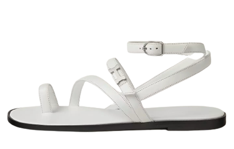 (Women) HERMES Harmonie 'White Open-Toe' H232080Z-90