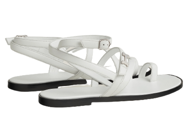 Shop (W) 爱马仕 Harmonie 白色露趾鞋 H232080Z-90