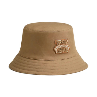 (Women) HERMES Harper H Sellier Cotton Bucket Hat Khaki Color H232031N-D1