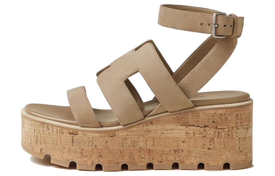 (W) HERMES Havane Leather Sandal 'Brown Open-Toe'