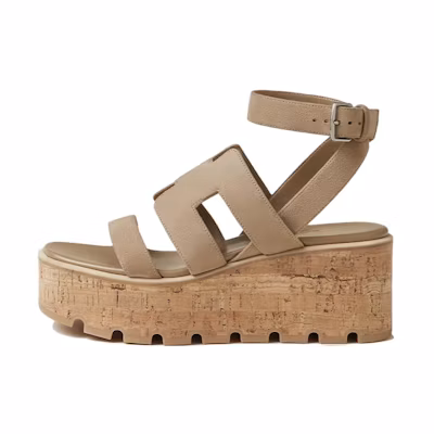 (W) HERMES Havane Leather Sandal 'Brown Open-Toe'