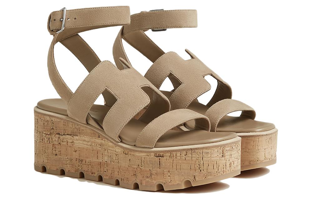 (W) HERMES Havane Leather Sandal 'Brown Open-Toe' 圖 3