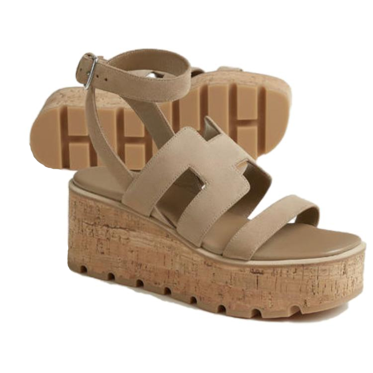 (W) HERMES Havane Leather Sandal 'Brown Open-Toe' 圖 5