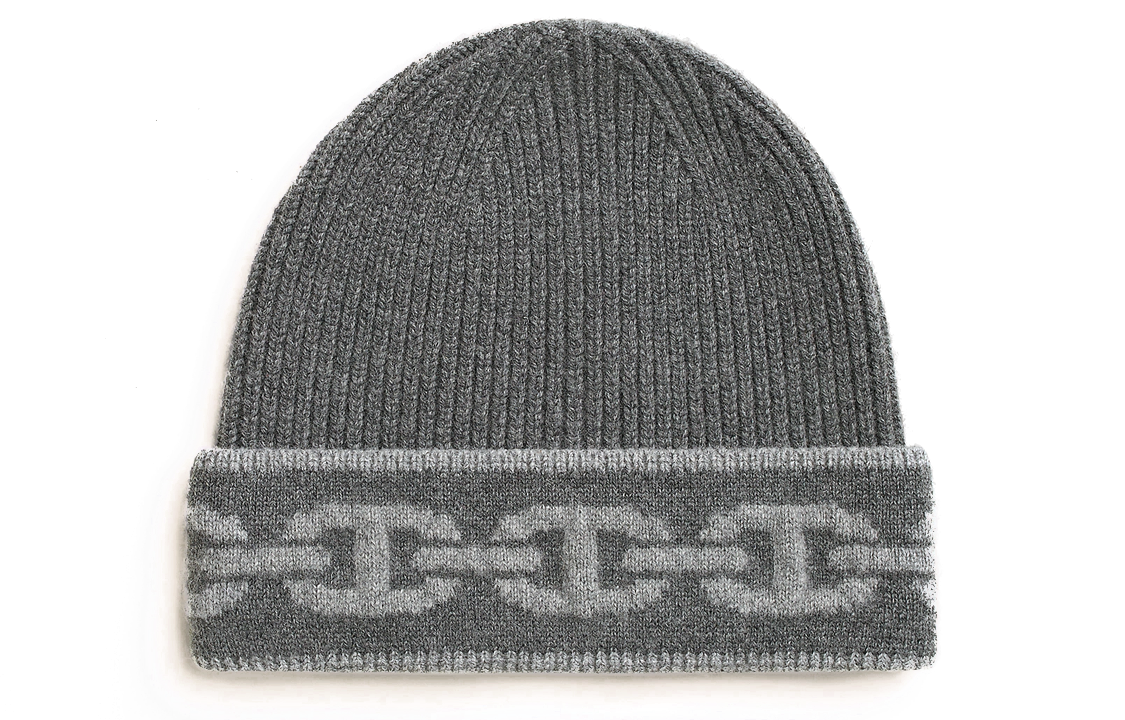Order (W) エルメス ヘブン チェーン柄 カシミア ビーニー レディース グレー. H232021N G1
