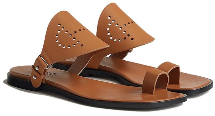 HERMES愛馬仕 Hera 小牛皮 圓頭套腳 一字拖鞋 女款 棕色 Shop HERMES愛馬仕 Hera 小牛皮 圓頭套腳 一字拖鞋 女款 棕色