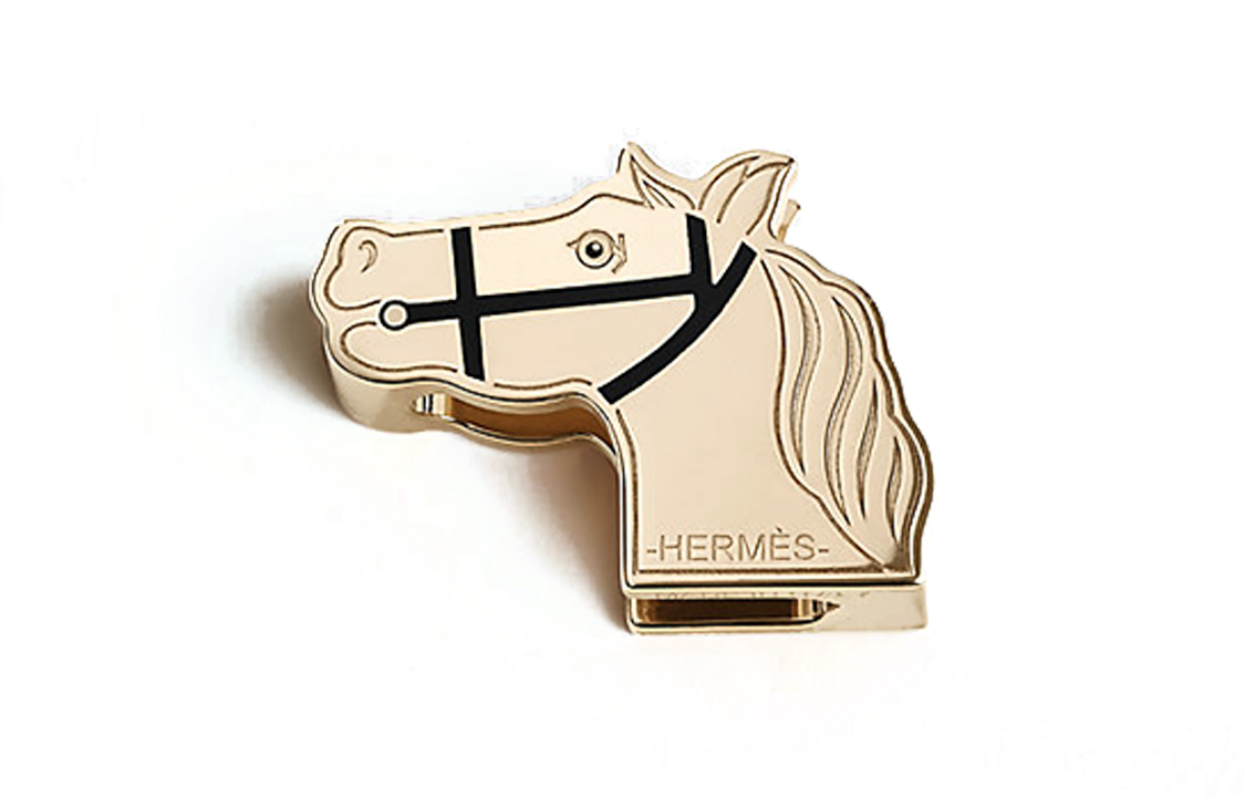 (Women) Hermes HERMÈS  Scarf Ring Black Twill Horse Head Pattern H603382S02 圖 3