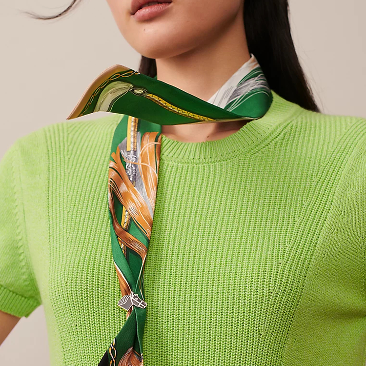 (Women) Hermes HERMÈS  Scarf Ring Black Twill Horse Head Pattern H603382S02 圖 4