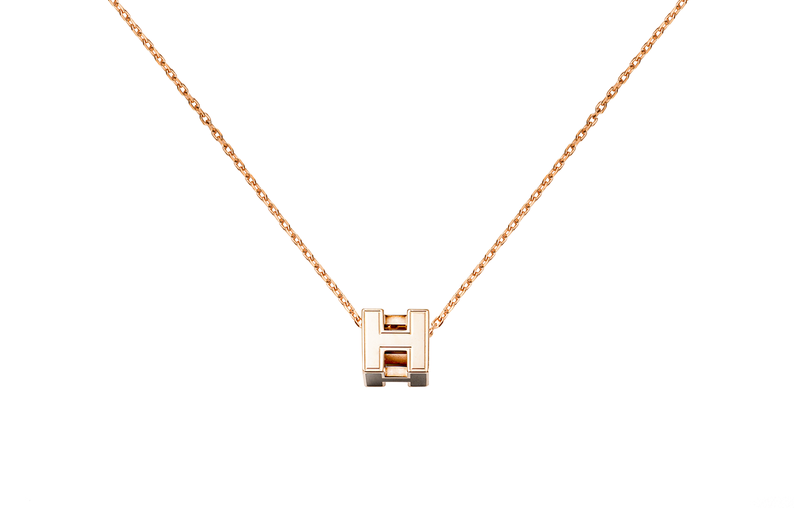 (Women) Hermes Hermès Cage d'H Logo Pendant Rose Gold Necklace for Women H143991FO03 圖 3