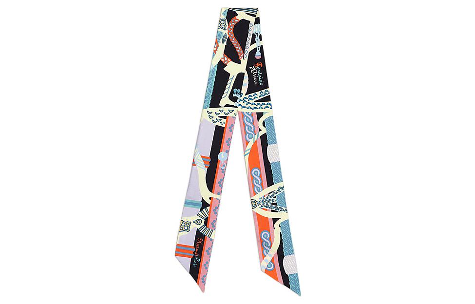(Women) Hermes HERMÈS Fantaisie d'Etriers Twilly Silk Scarf for Women - Multicolor. H063921S 34 圖 2