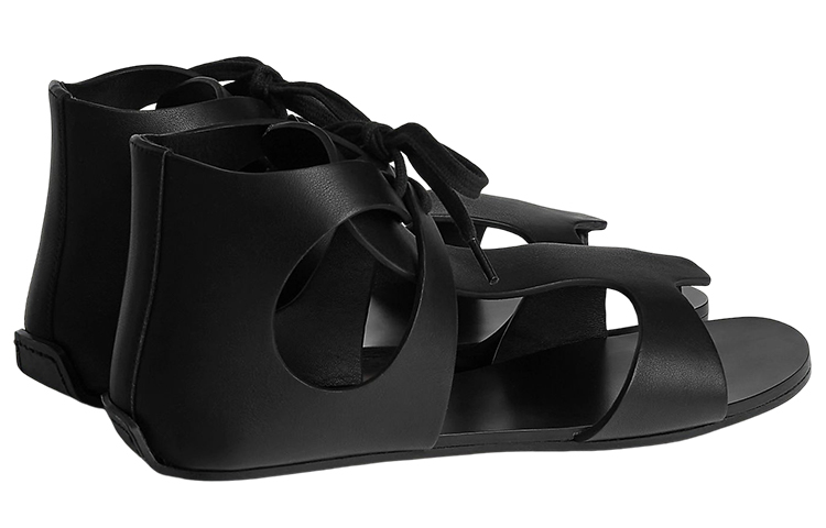 Purchase (Women) HERMES Hermès Galates 'Black Open-Toe Lace-Up' H231234Z-02
