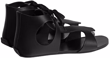 Purchase (W) エルメス ガラテス ブラック オープン トゥ レースアップ H231234Z-02