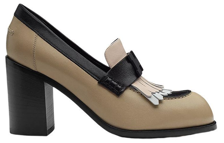 (W) HERMES Hermès Goat Leather Loafer High Heels 'Grey Fashion' 圖 2