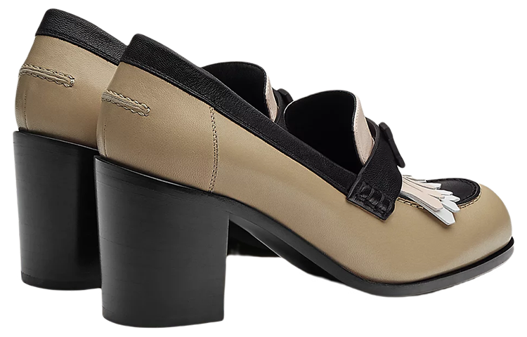 (W) HERMES Hermès Goat Leather Loafer High Heels 'Grey Fashion' 圖 4