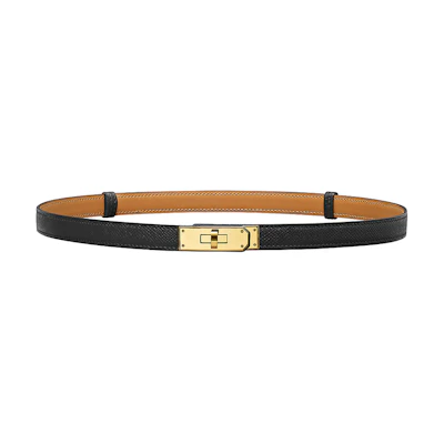 (Women) Hermes Hermès Kelly Gold Buckle Epsom Leather Belt Black 1.8cm H069853CC89