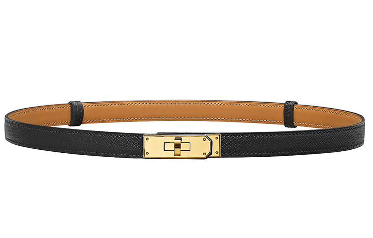 (Women) Hermes Hermès Kelly Gold Buckle Epsom Leather Belt Black 1.8cm H069853CC89 圖 2
