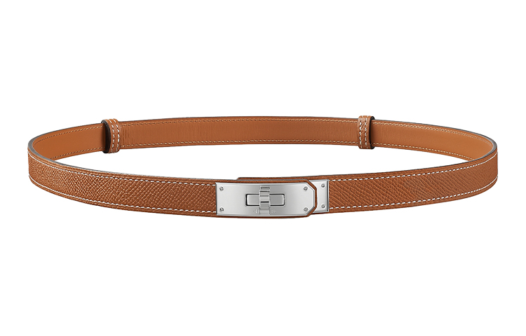 (Women) Hermes HERMÈS Kelly Palladium Buckle Belt Epsom Calfskin Brown 1.8cm H069853CK37 圖 2