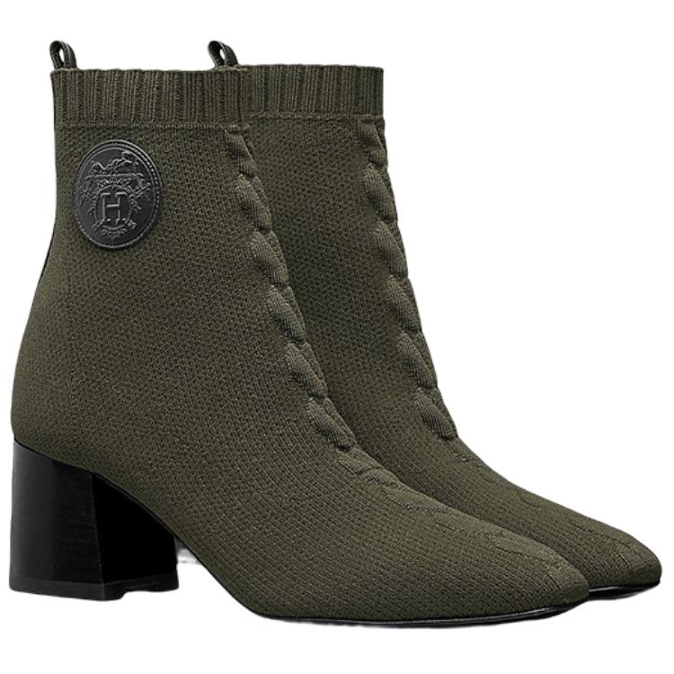(W) HERMES Hermès Knit Ankle Boot 'Green' 圖 4