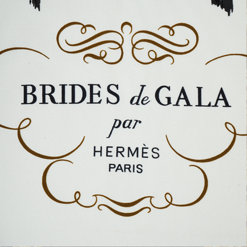 (Women) Hermes HERMÈS Leash Print 90 Silk Scarf Black Womens Luxury Accessory. H001266S 75 圖 4