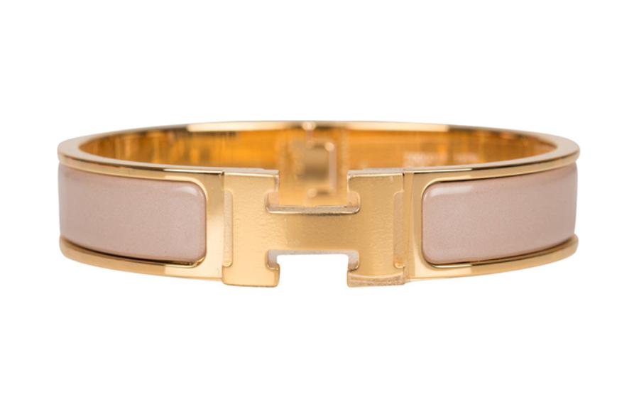(Women) Hermes HERMÈS Logo Gold Metal Bracelet for Women. H700001F019PM 圖 2