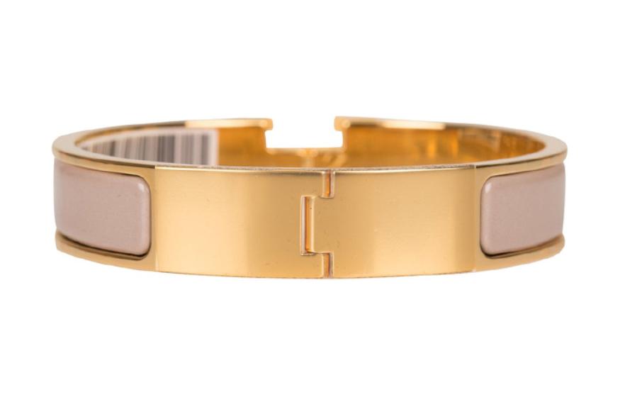 (Women) Hermes HERMÈS Logo Gold Metal Bracelet for Women. H700001F019PM 圖 3