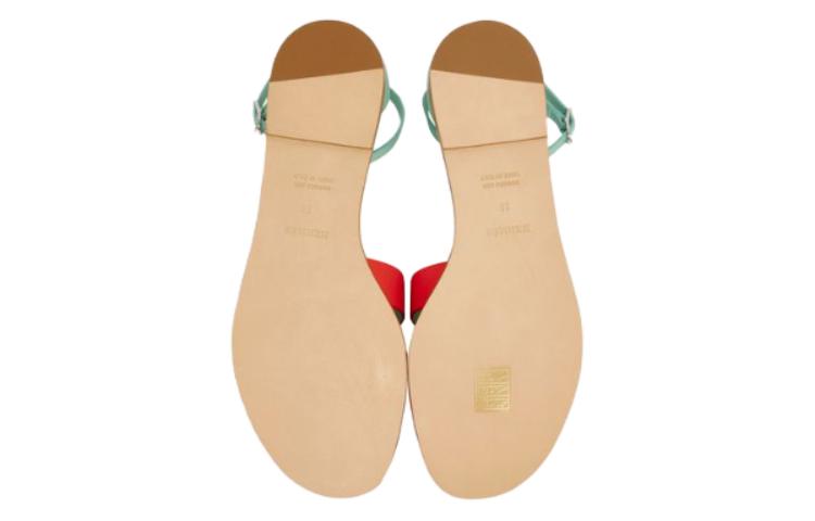 (W) HERMES Hermès Santorini Sandals 'Green Pink' 圖 5