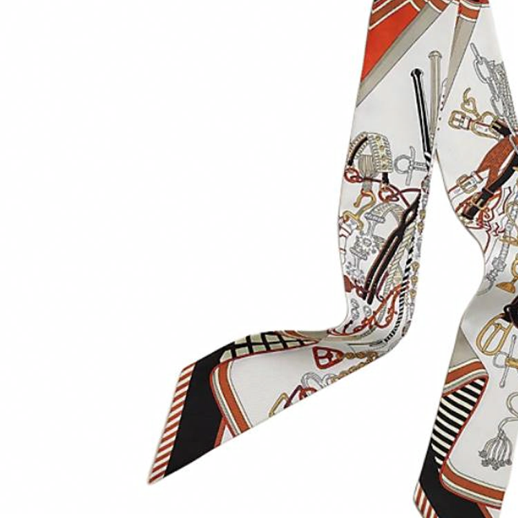 (Women) Hermes HERMÈS Silk Scarf "Harness Bouquet" Pattern White/Black  Accessory H062842S06 圖 3