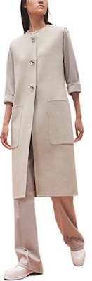 (W) Hermes HERMÈS SS23 Jaket Butang Tanpa Lengan Beige H3E0223DZF Order (W) Hermes HERMÈS SS23 Jaket Butang Tanpa Lengan Beige H3E0223DZF