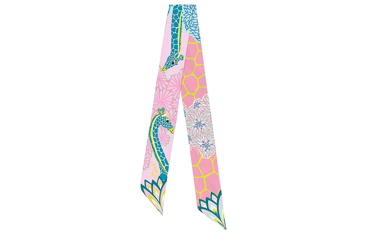 (Women) Hermes HERMÈS Twilly Pink Silk Scarf for Women H063441S-05 圖 2