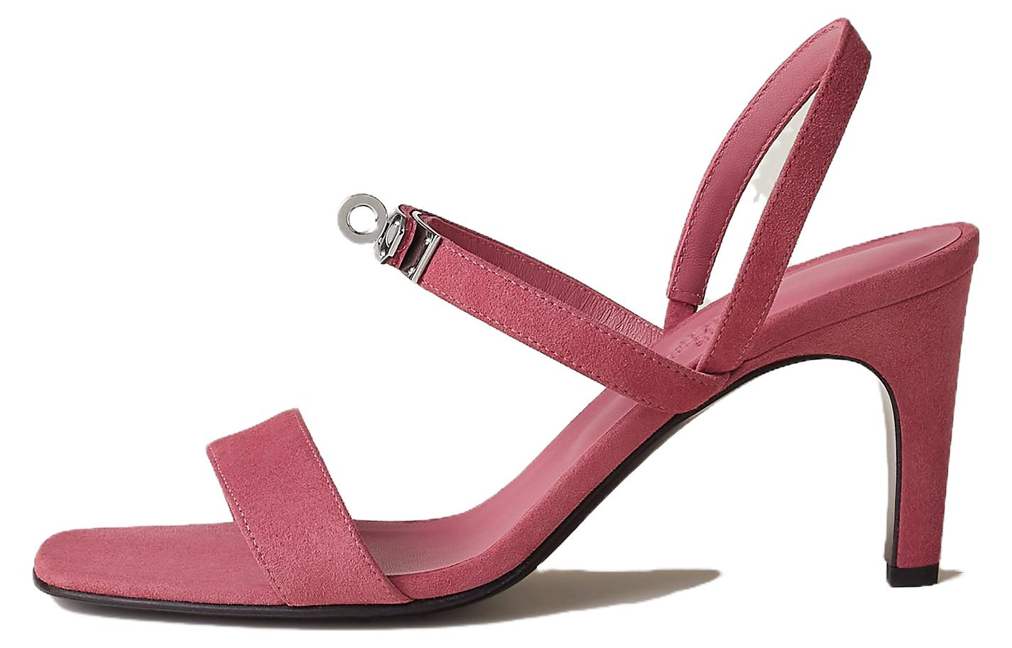(Women) HERMES High-Heel Open-Toe Sandal 'Rose Red' H231062Z-8H370