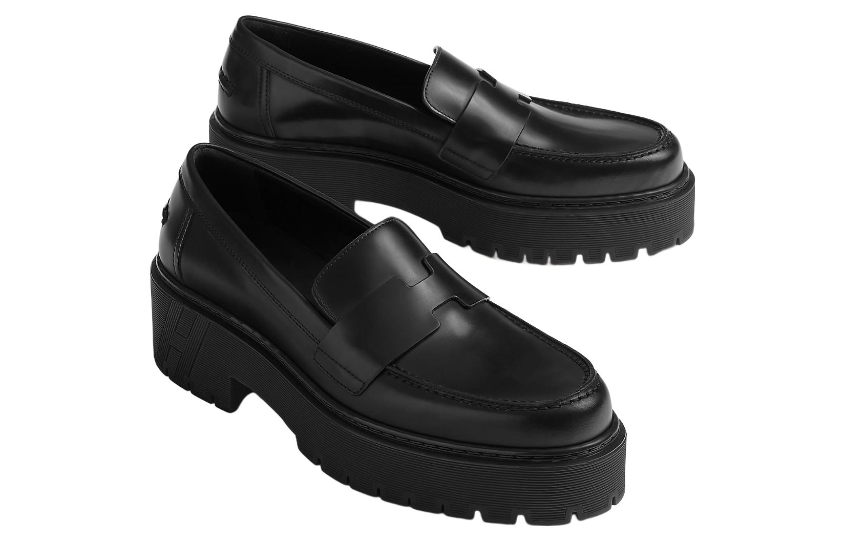 Shop (W) HERMES Hitch Mocasín 'Negro' H232059Z-02