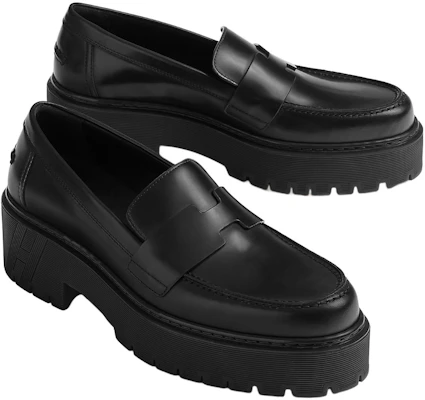 (W) HERMES Hitch Mocasín 'Negro' H232059Z-02 Shop (W) HERMES Hitch Mocasín 'Negro' H232059Z-02