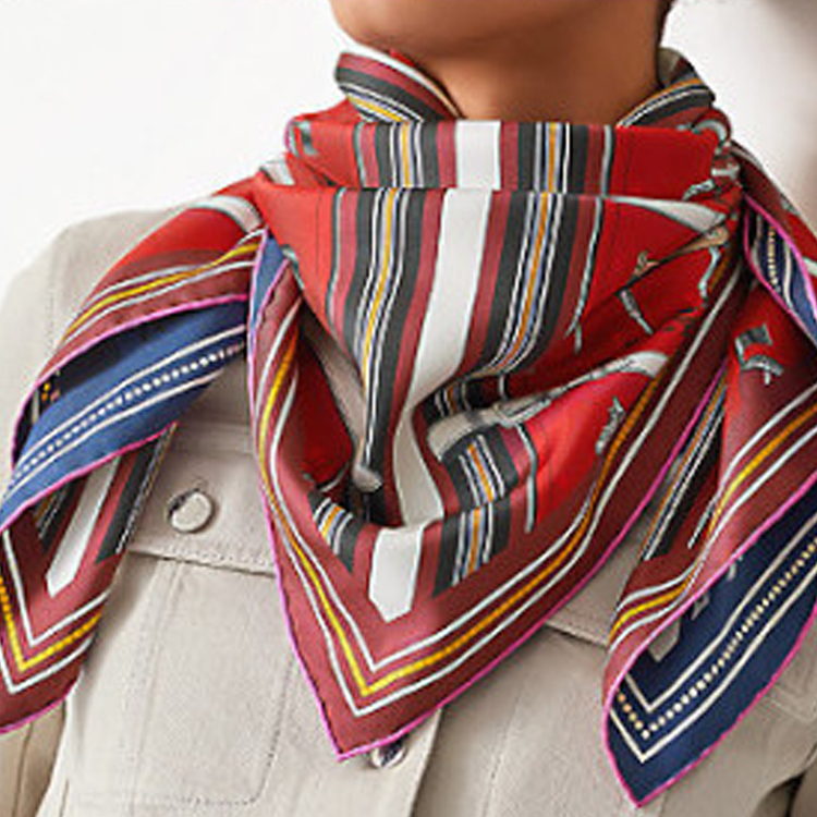 (Women) HERMES Horse Motif Double-sided 90cm Scarf Red H903577S-09 圖 3